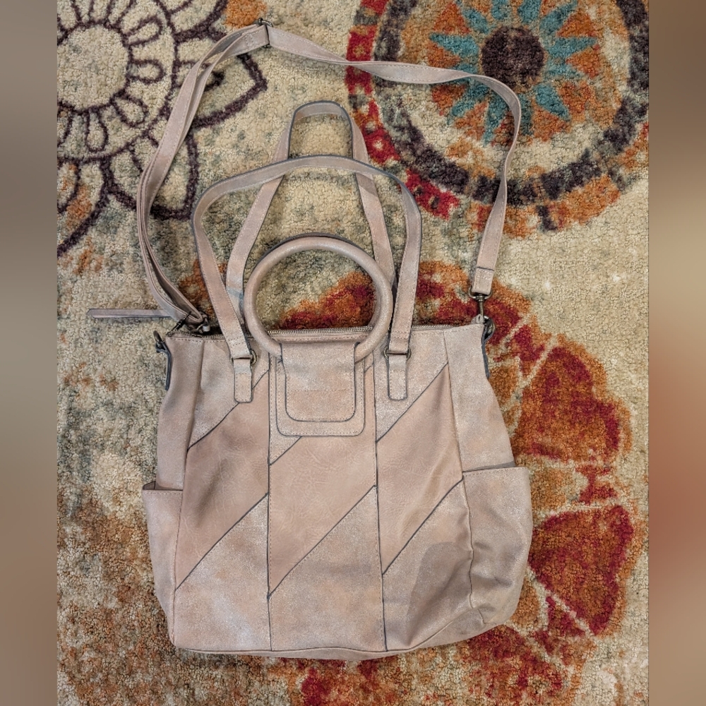 Ladies Purse Tan With Light Gray - Picture 2 of 6